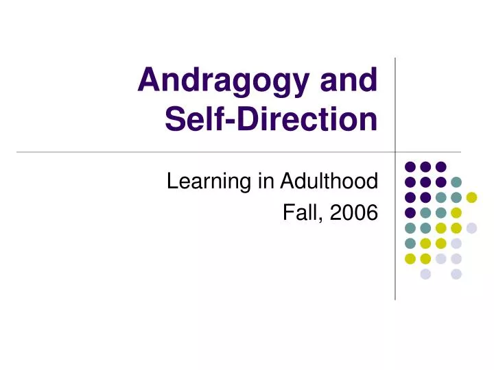 andragogy and self direction