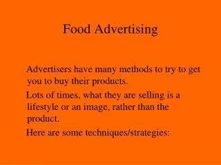 Food Advertising