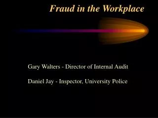 Fraud in the Workplace
