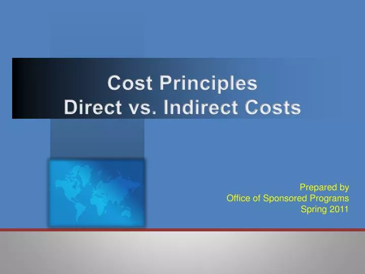 cost principles direct vs indirect costs