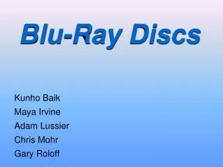 Blu-Ray Discs