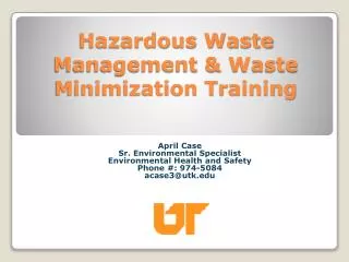 Hazardous Waste Management &amp; Waste Minimization Training