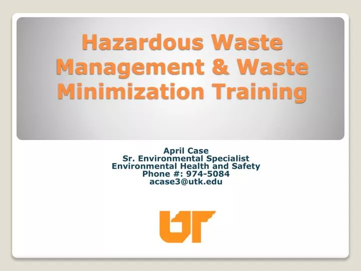 hazardous waste management waste minimization training