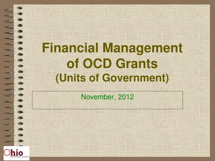 financial management of ocd grants units of government