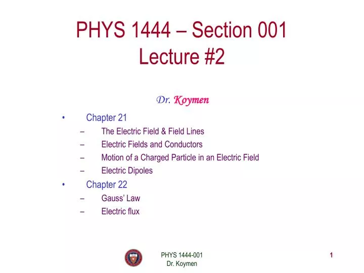 phys 1444 section 001 lecture 2