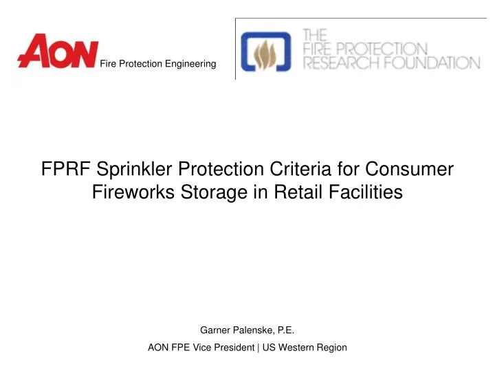 fprf sprinkler protection criteria for consumer fireworks storage in retail facilities