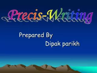 Prepared By Dipak parikh