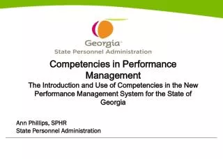 Competencies in Performance Management