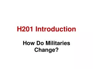 H201 Introduction
