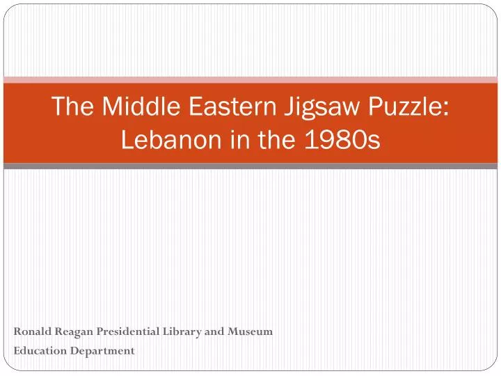 the middle eastern jigsaw puzzle lebanon in the 1980s