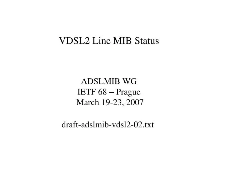 vdsl2 line mib status