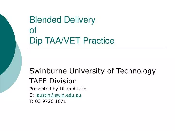 blended delivery of dip taa vet practice