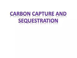 Carbon Capture and Sequestration