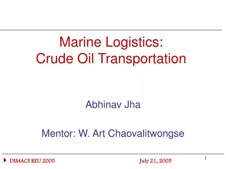 marine logistics crude oil transportation
