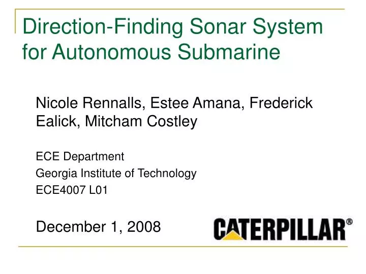 direction finding sonar system for autonomous submarine