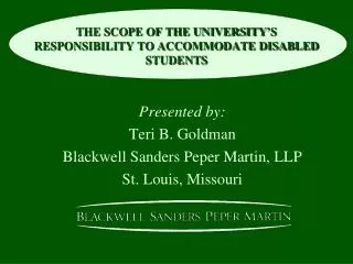 the scope of the university s responsibility to accommodate disabled students