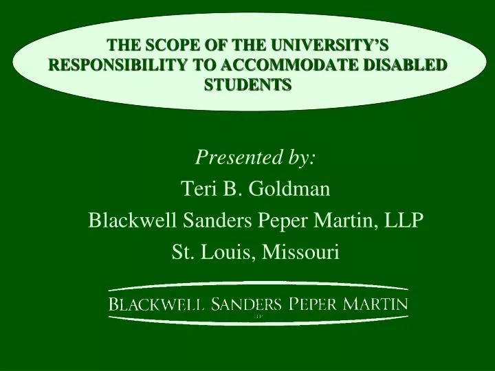 the scope of the university s responsibility to accommodate disabled students