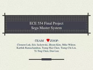 ECE 554 Final Project Sega Master System