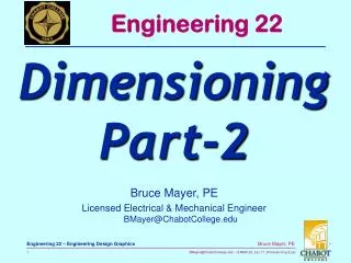 Bruce Mayer, PE Licensed Electrical &amp; Mechanical Engineer BMayer@ChabotCollege.edu