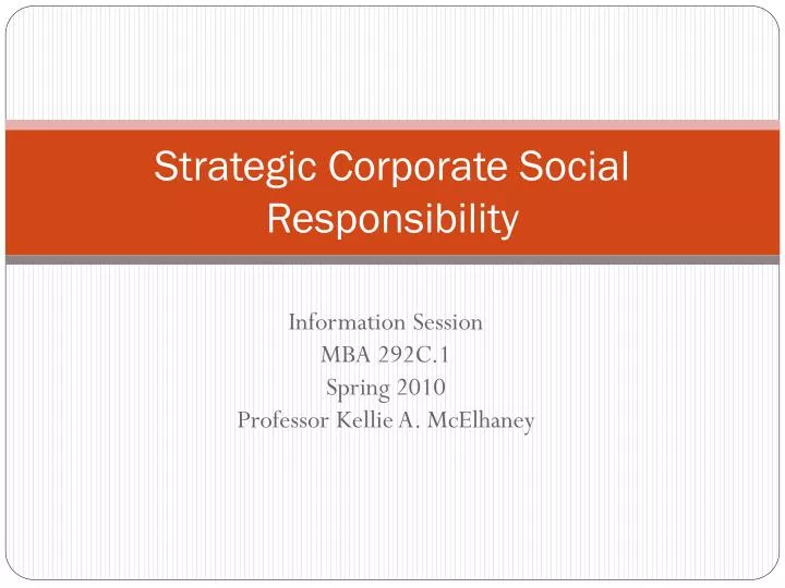 strategic corporate social responsibility