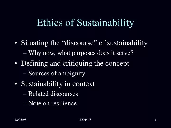 ethics of sustainability