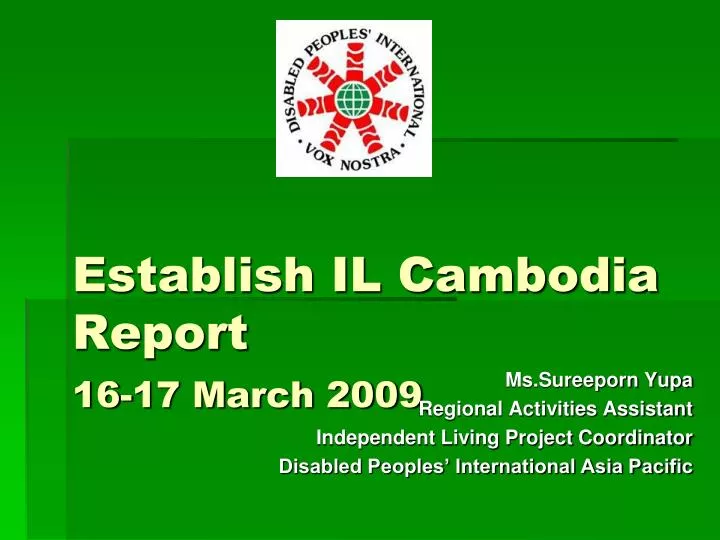 establish il cambodia report 16 17 march 2009