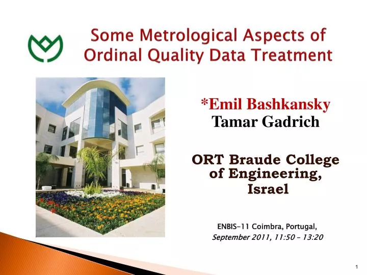 some metrological aspects of ordinal quality data treatment