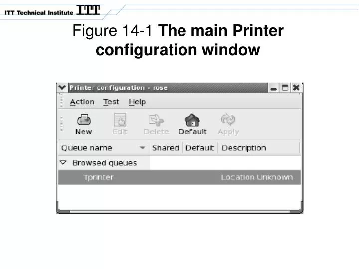 figure 14 1 the main printer configuration window