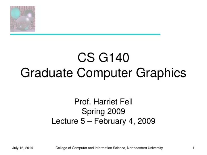 cs g140 graduate computer graphics