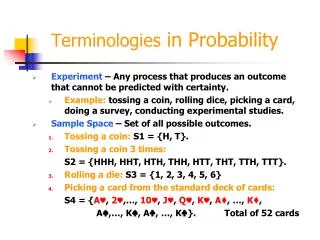 terminologies in probability