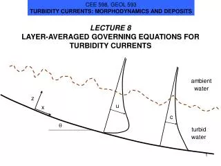 CEE 598, GEOL 593 TURBIDITY CURRENTS: MORPHODYNAMICS AND DEPOSITS