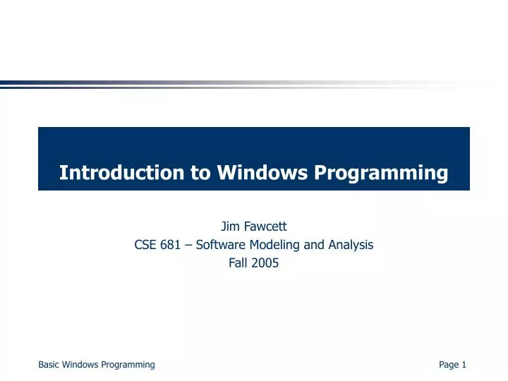 introduction to windows programming