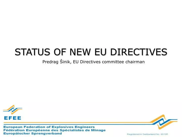 status of new eu directives