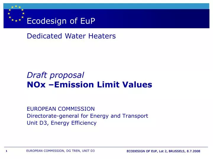 boiler wh labelling and european directive eup