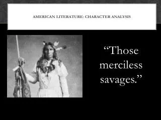 American literature: character analysis
