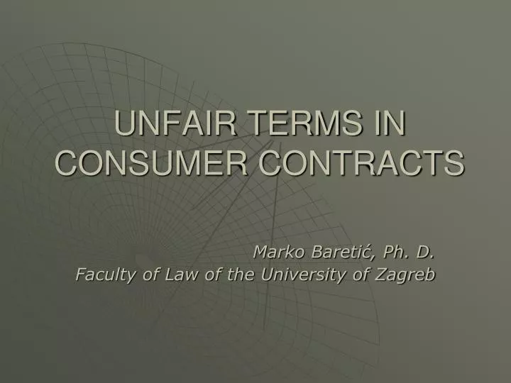 unfair terms in consumer contracts