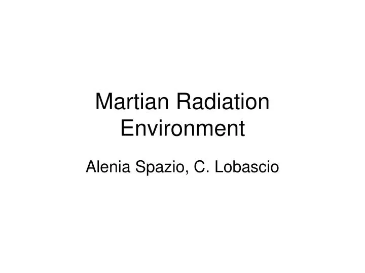 martian radiation environment
