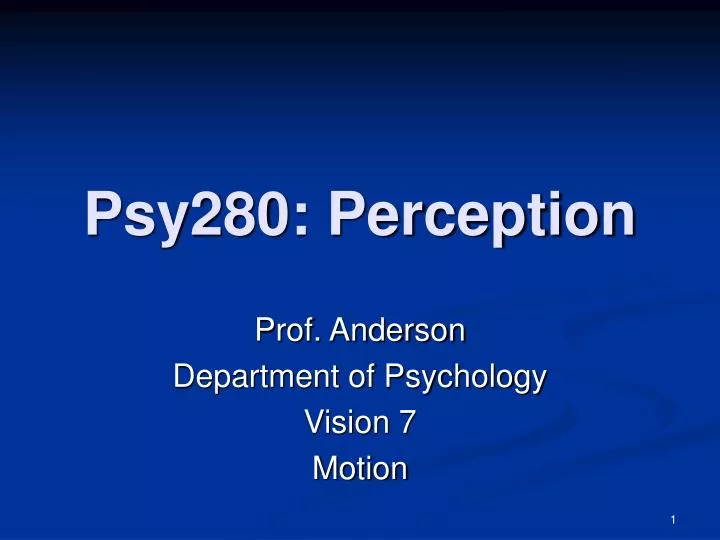 psy280 perception