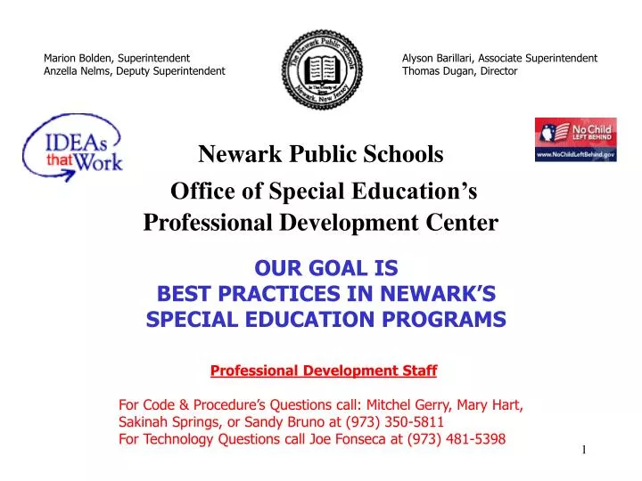 newark public schools office of special education s professional development center
