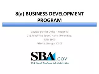8(a) BUSINESS DEVELOPMENT PROGRAM