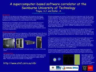 A supercomputer-based software correlator at the Swinburne University of Technology