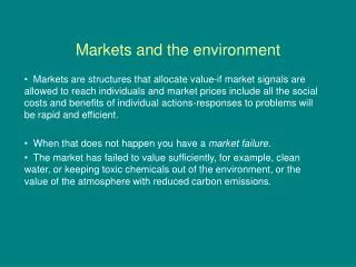 Markets and the environment