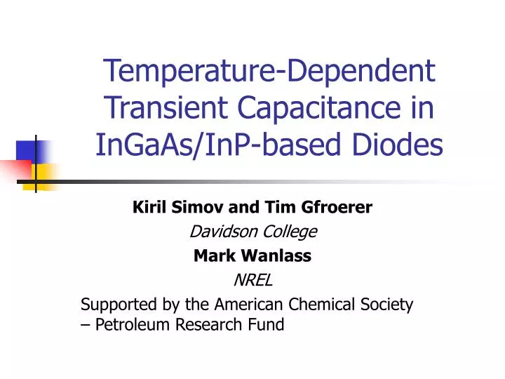 temperature dependent transient capacitance in ingaas inp based diodes