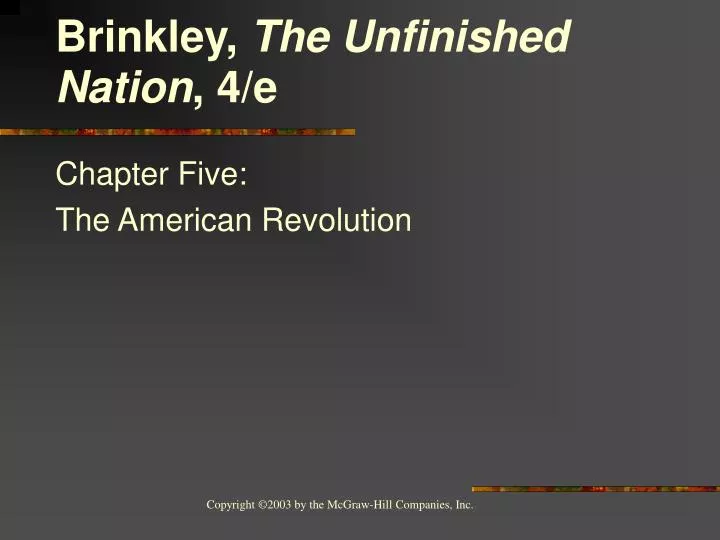 chapter five the american revolution