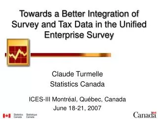 Towards a Better Integration of Survey and Tax Data in the Unified Enterprise Survey