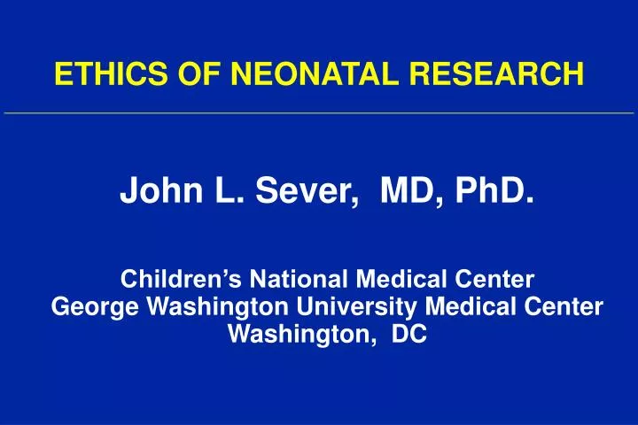 ethics of neonatal research