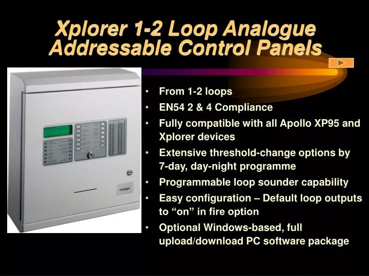 xplorer 1 2 loop analogue addressable control panels