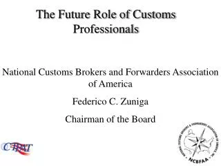 The Future Role of Customs Professionals