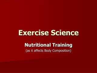 Exercise Science