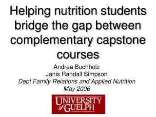 Helping nutrition students bridge the gap between complementary capstone courses